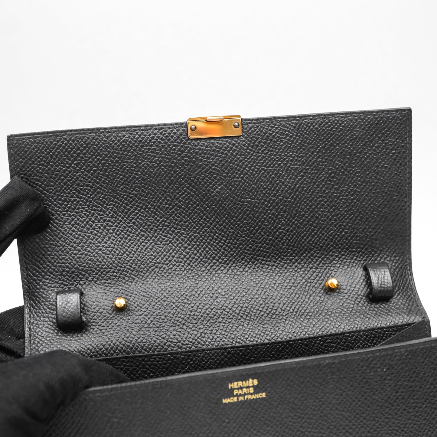 Hermès Clic 16 Wallet On Chain Noir Epsom Gold Hardware