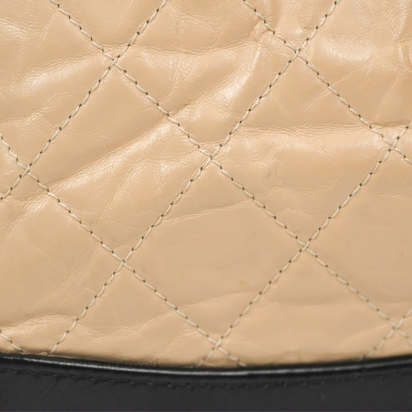 Chanel Small Gabrielle Backpack Beige Black Aged Calfskin