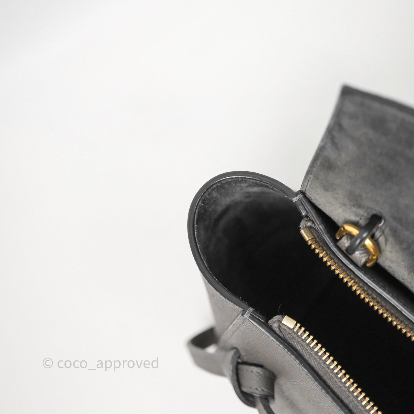 Celine Nano Belt Bag Grey Grained Calfskin Gold Hardware
