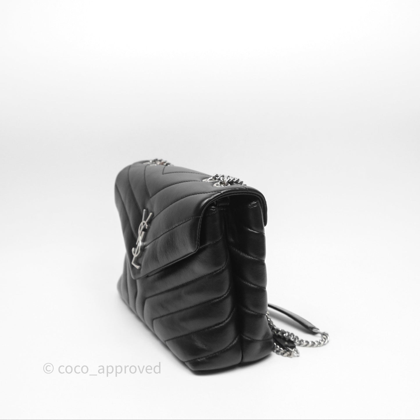 Saint Laurent Loulou Small Flap Bag Black Silver Hardware