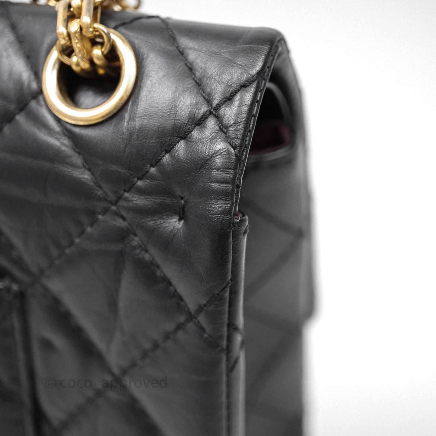 Chanel Reissue 226 Quilted Aged Calfskin Black Aged Gold Hardware