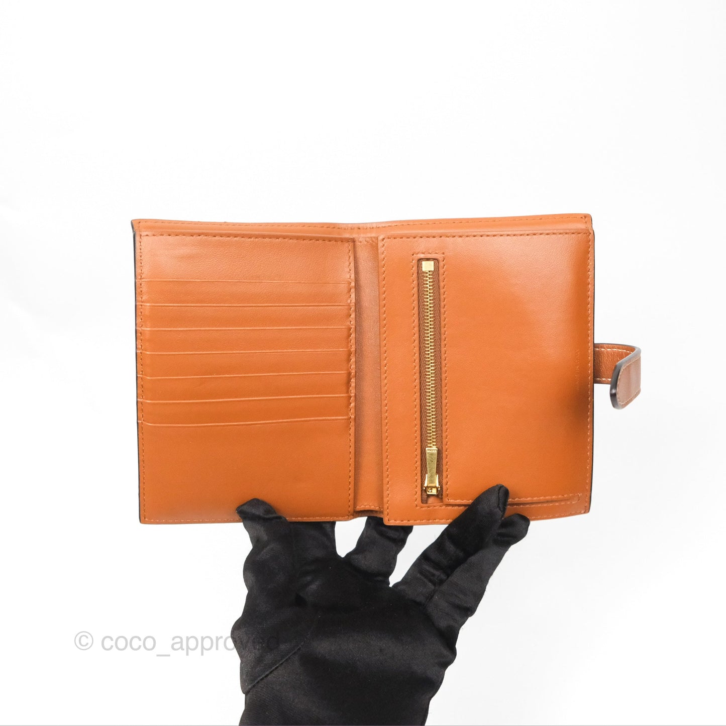 Celine Medium Strap Wallet In Triomphe Canvas Tan Lambskin