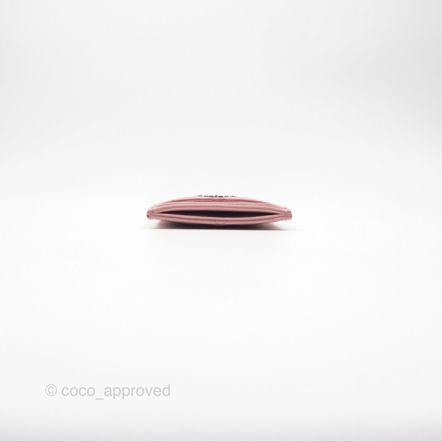 Chanel CC Resin Stone Card Holder Pink Caviar 23K