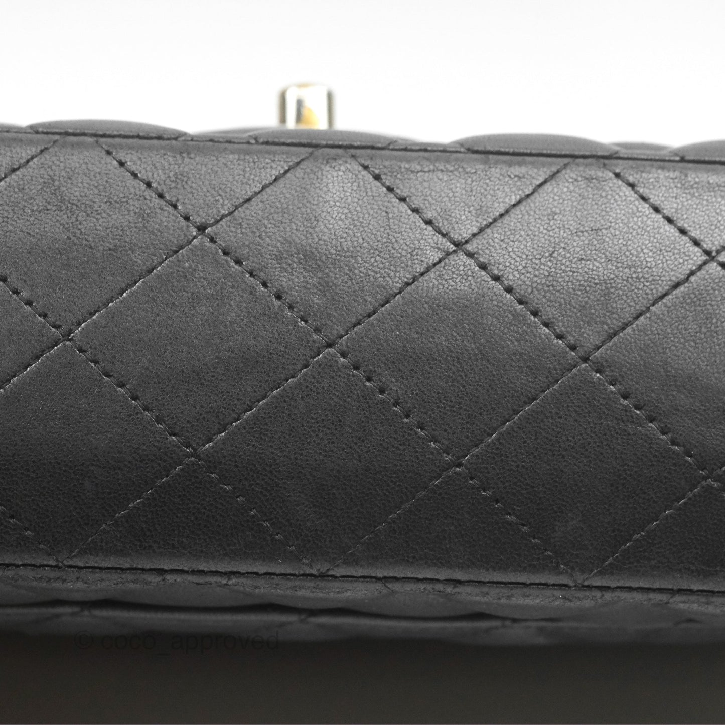 Chanel Classic M/L Medium Flap Quilted Black Lambskin Silver Hardware