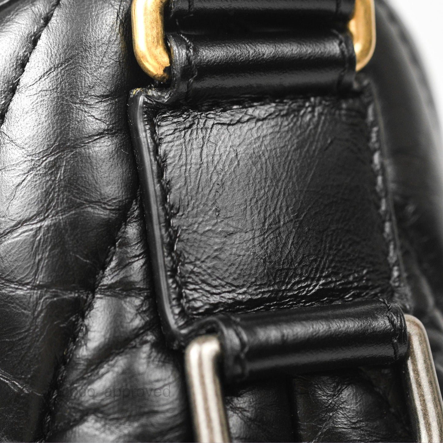 Chanel Chevron Small Gabrielle Hobo Black Aged Calfskin Mixed Hardware