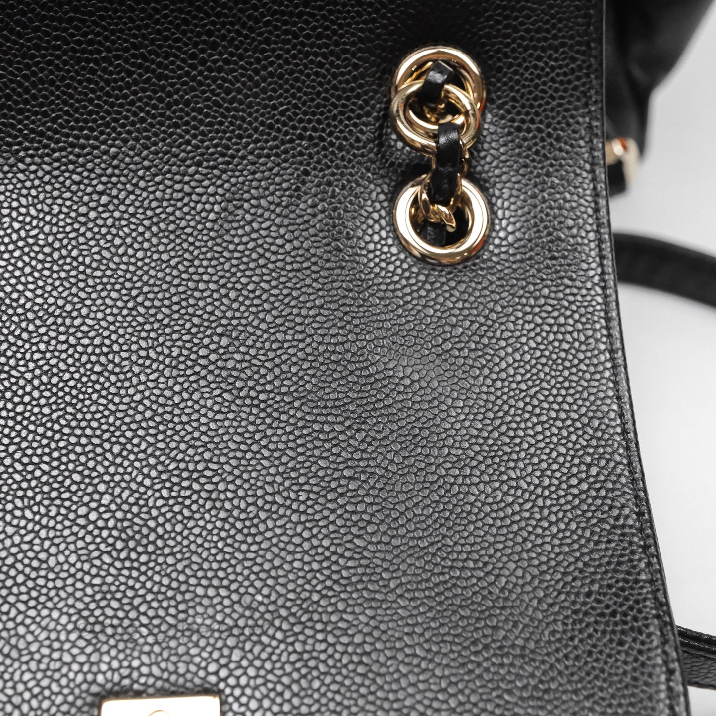 Chanel Quilted Business Affinity Backpack Black Caviar Light Gold Hardware