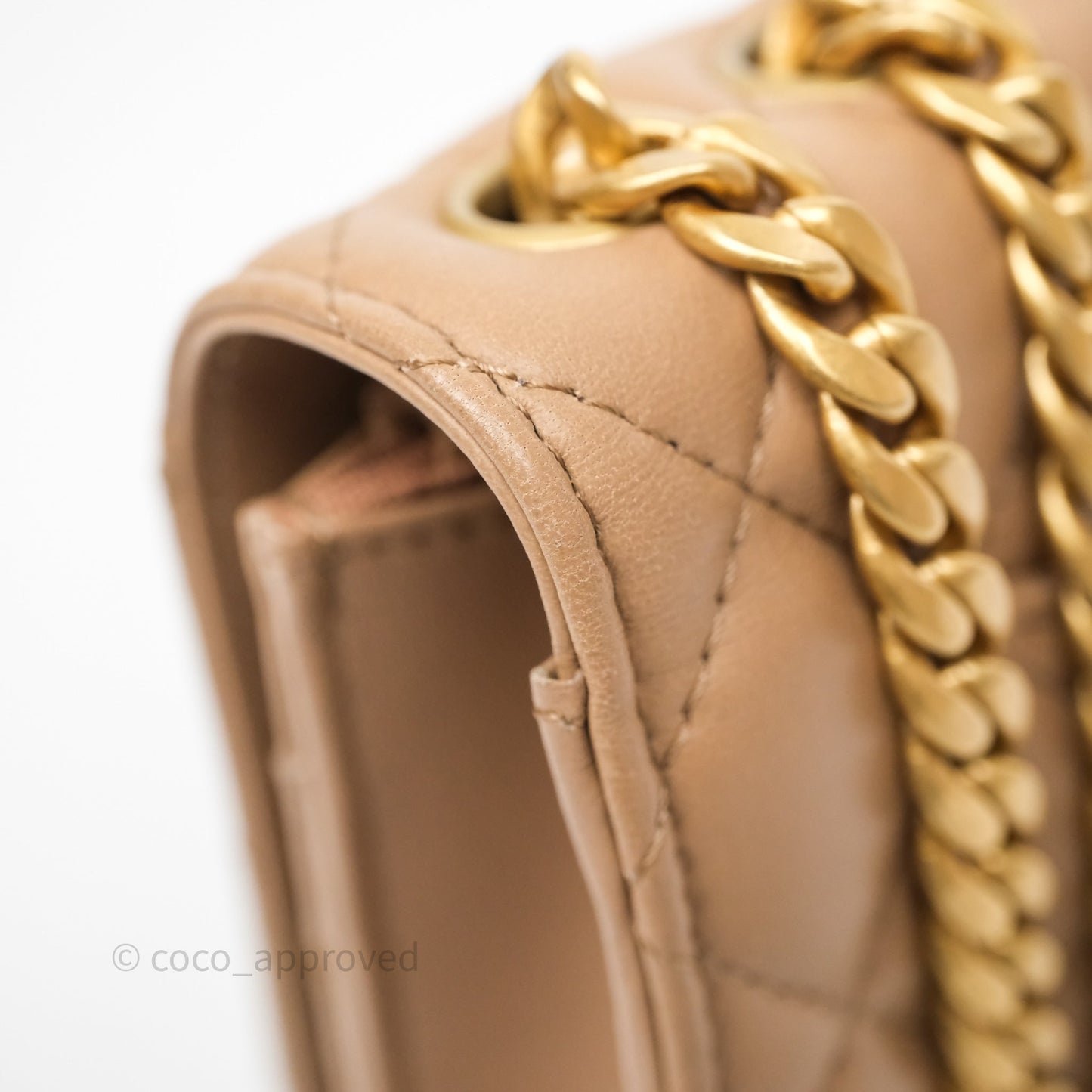 Chanel All Slide Wallet on Chain WOC Adjustable Chain Quilted Beige Lambskin