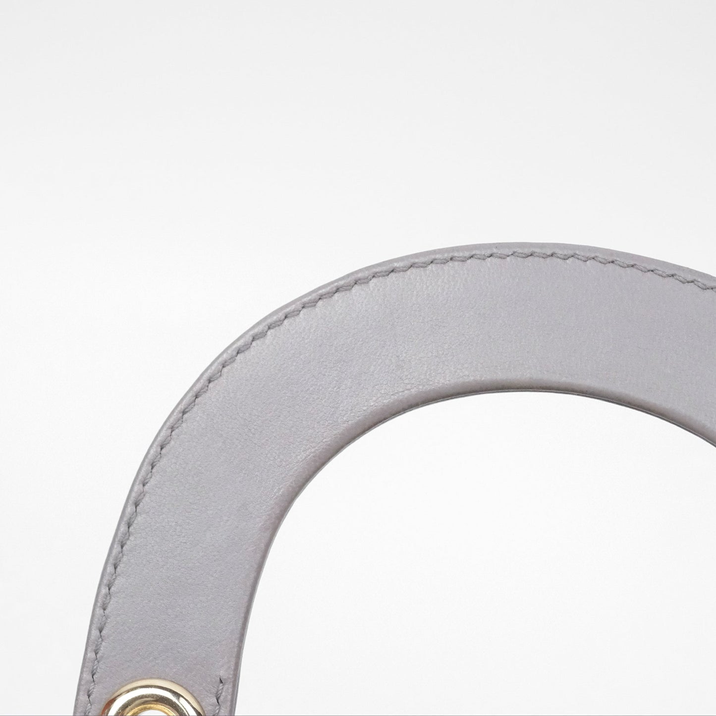 Christian Dior Mini Lady Dior Grey Lambskin Cannage Gold Hardware