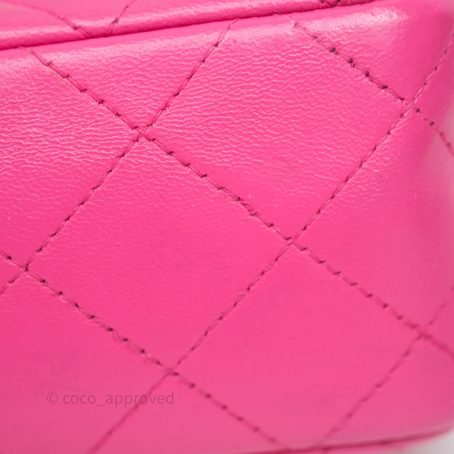 Chanel Mini Rectangular Quilted Dark Pink Lambskin Silver Hardware