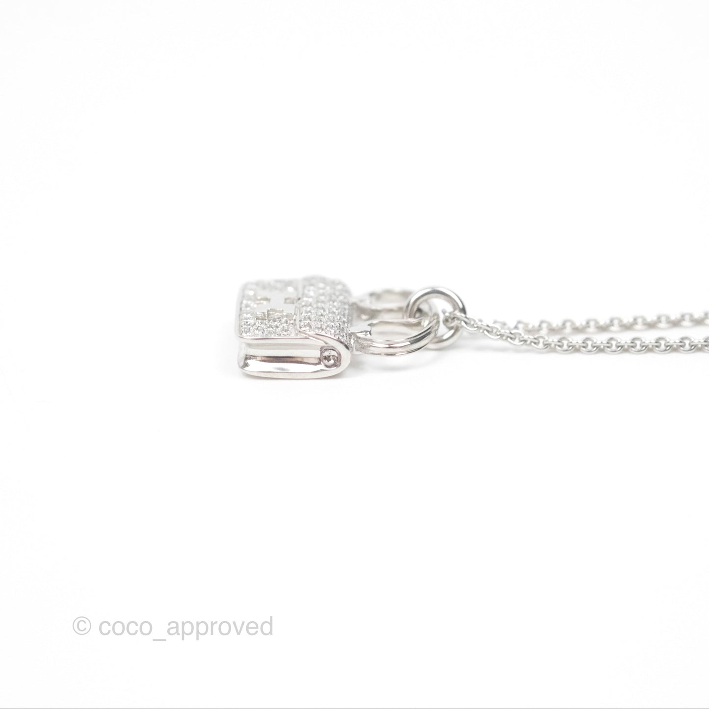 Hermès Constance Amulettes Diamonds Pendant Necklace White Gold