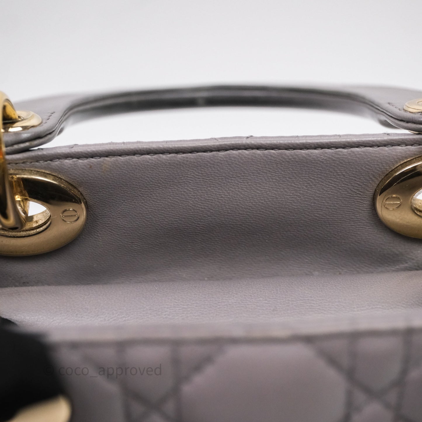 Christian Dior Small Lady Dior My ABCDior Bag Stone Gray Cannage Lambskin