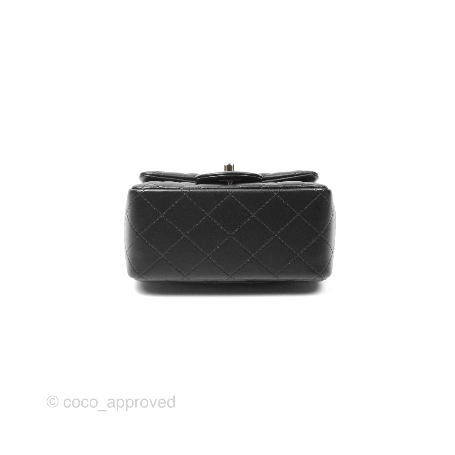Chanel Mini Square Flap Bag Quilted Black Lambskin Gold Hardware