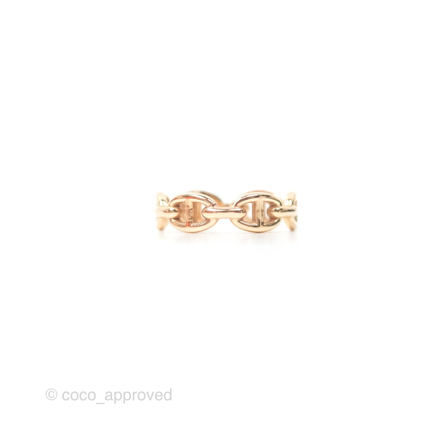 Hermès Chaine d'Ancre Enchainee Band Ring PM Rose Gold 55