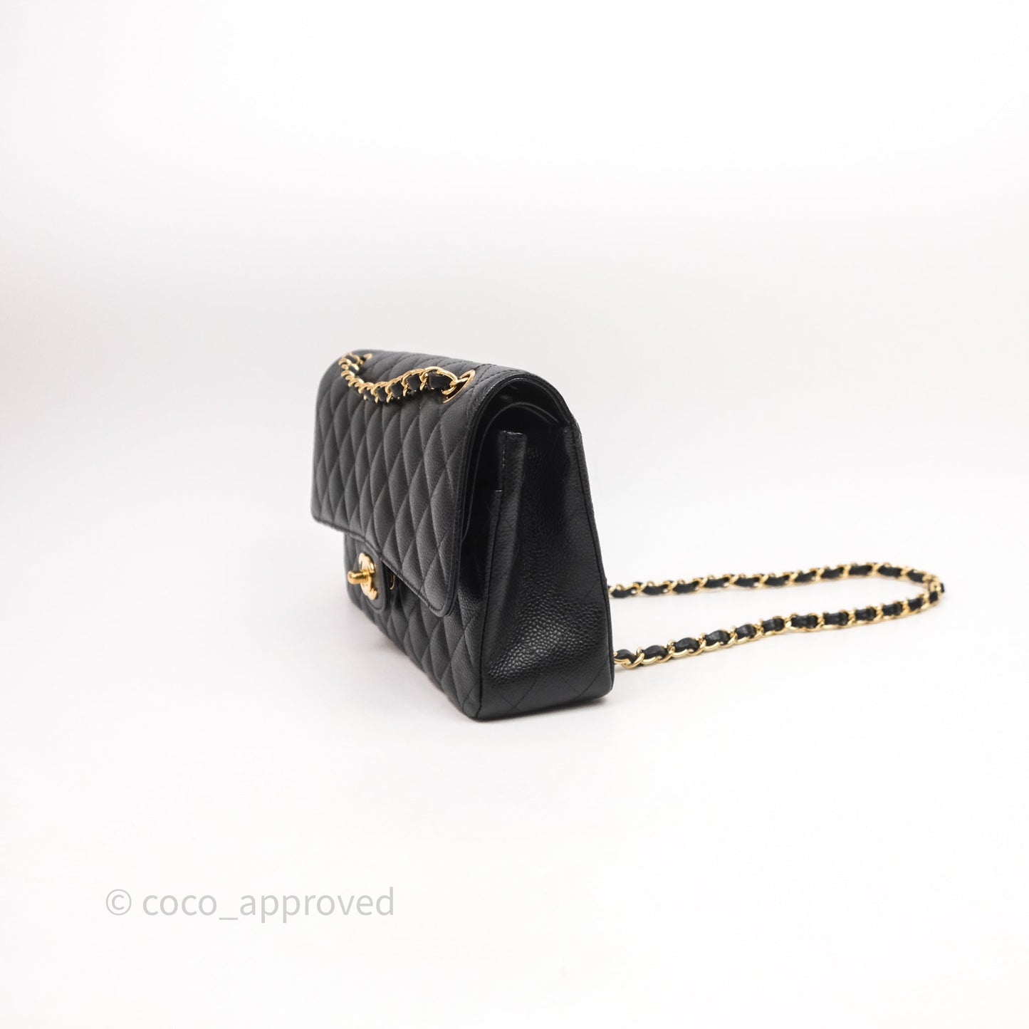 Chanel Medium Classic Flap Quilted Black Caviar Gold Hardware