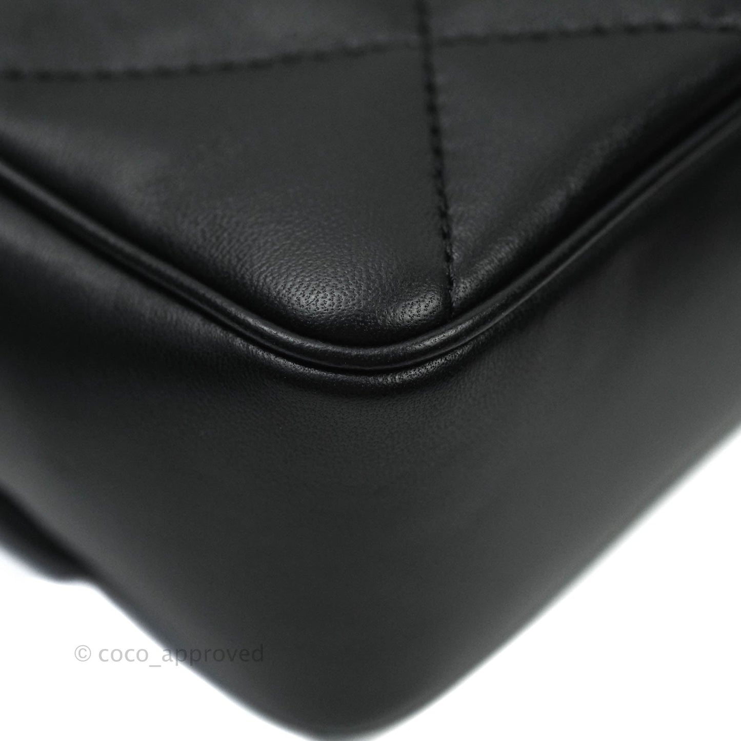 Chanel Easy Cherry Flap Bag With Handle Black Lambskin Gold Hardware 19K