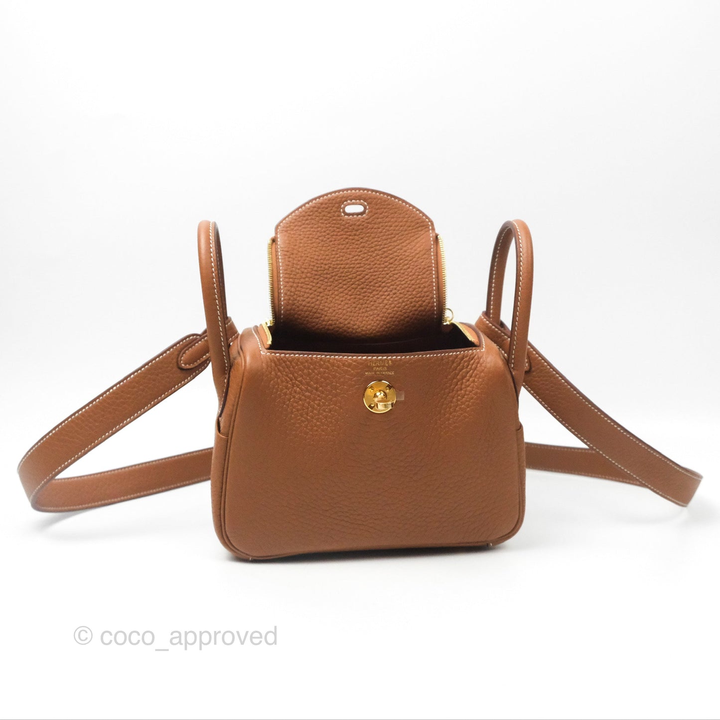 Hermès Mini Lindy 20 Gold Clemence Gold Hardware