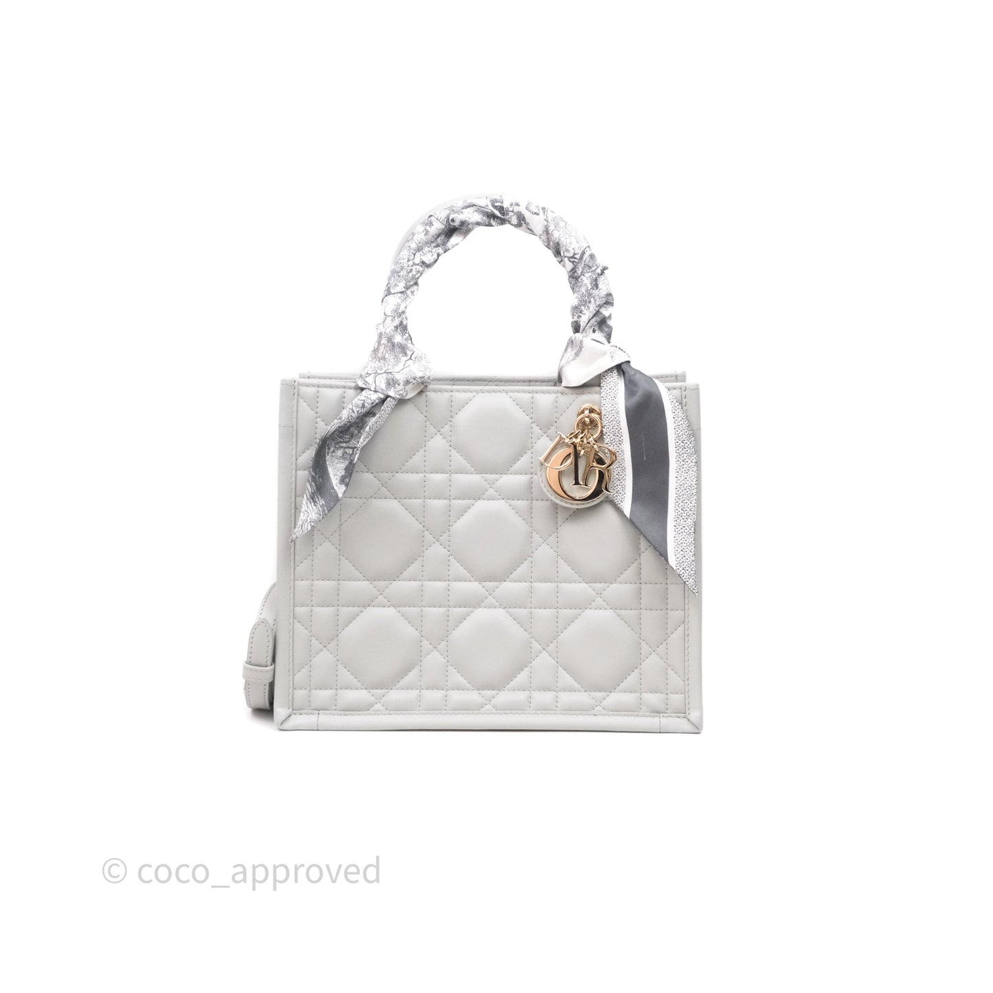 Christian Dior Small Dior Book Tote Cloud Gray Macrocannage Calfskin
