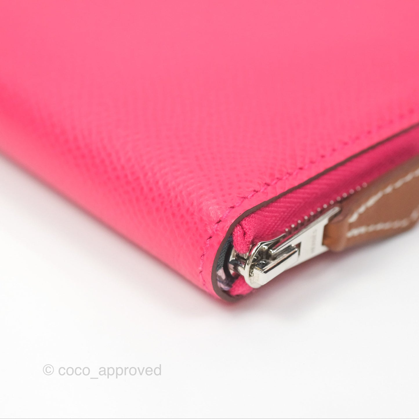 Hermès Silk In Compact Wallet Rose Extreme/ Colvert Epsom