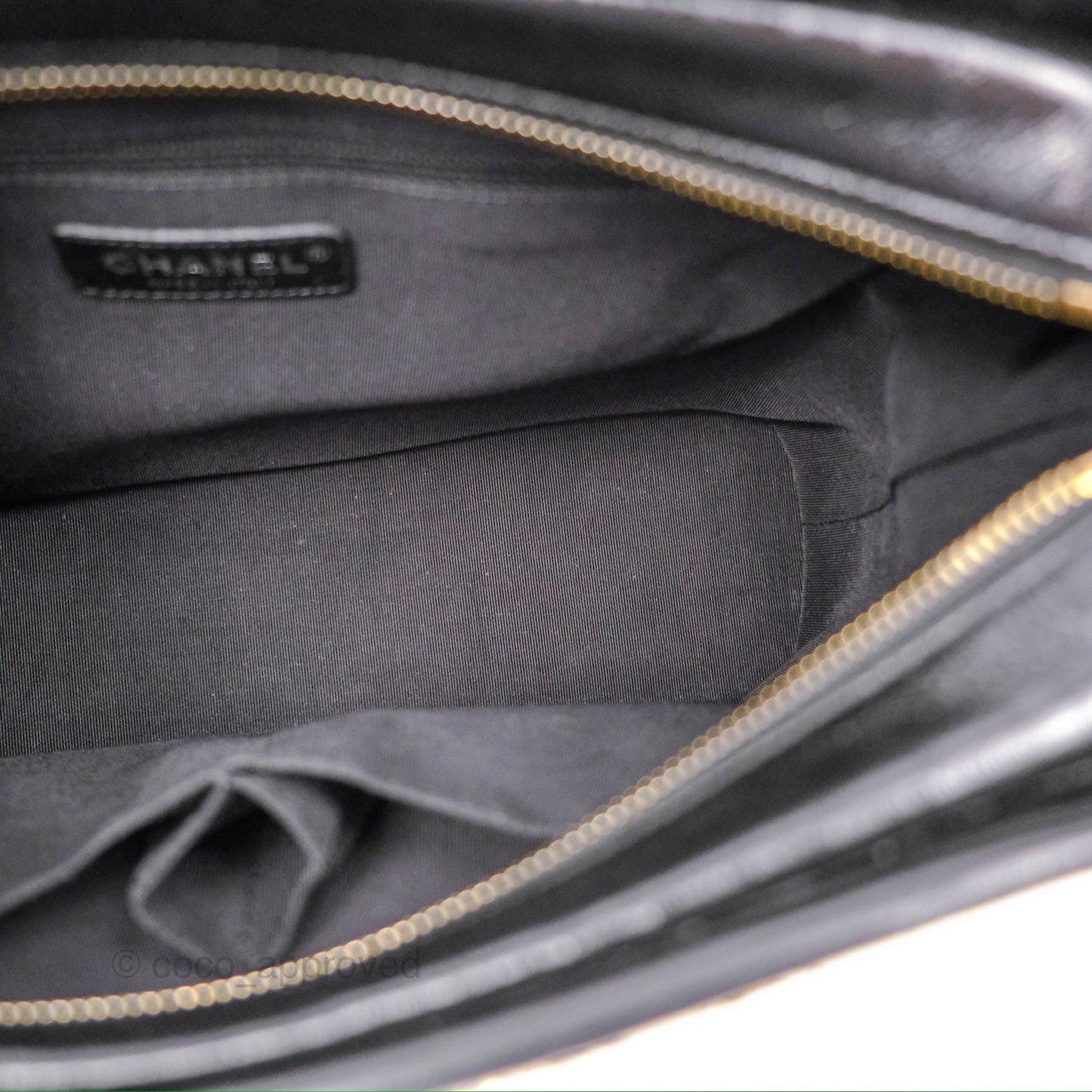 Chanel Large Gabrielle Tweed Green Black Calfskin