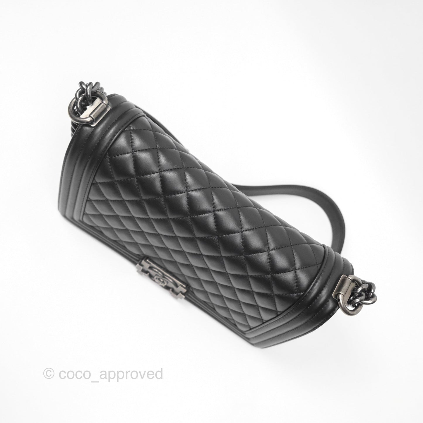 Chanel Medium Boy Quilted Black Calfskin Ruthenium Hardware