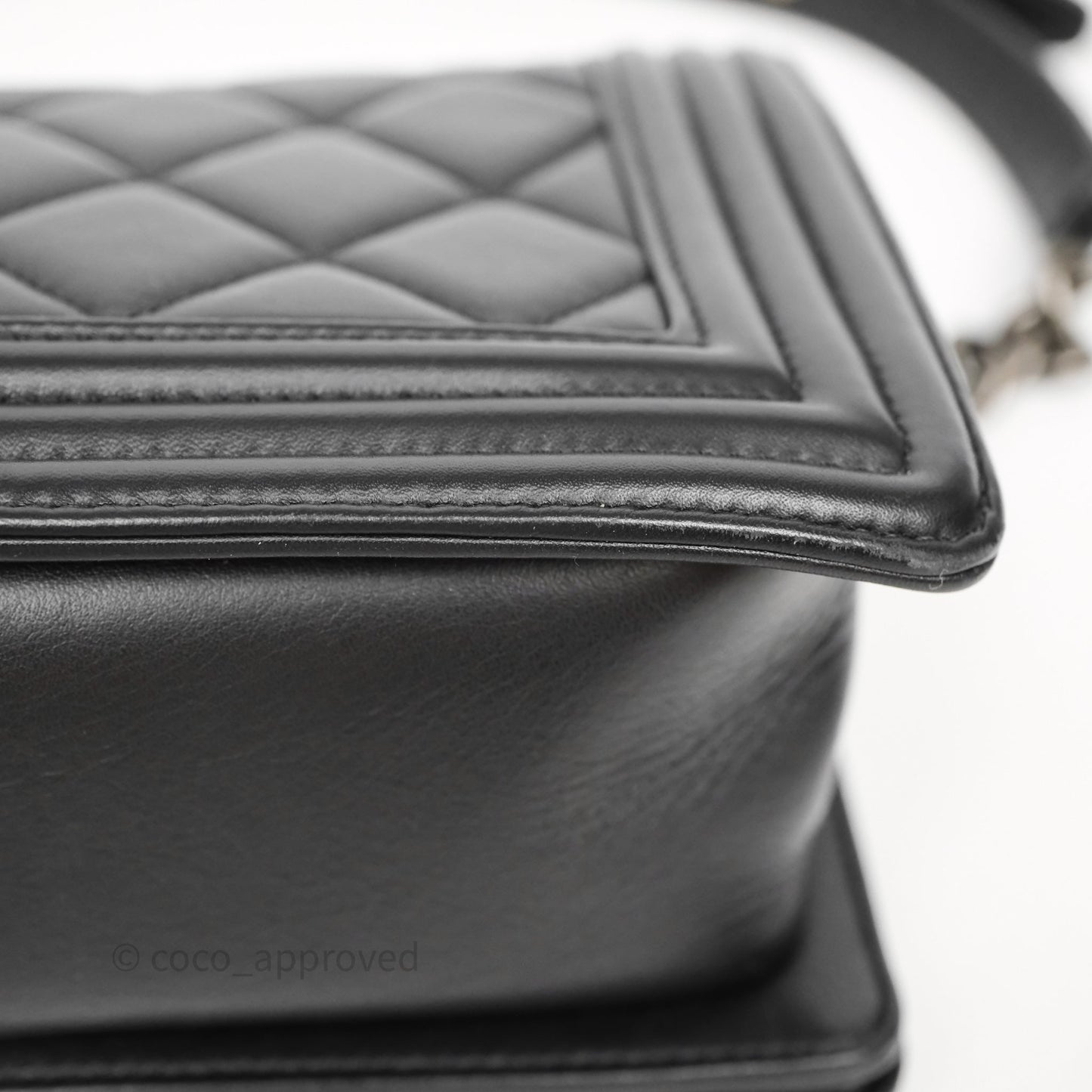 Chanel Quilted Medium Boy Black Lambskin Ruthenium Hardware