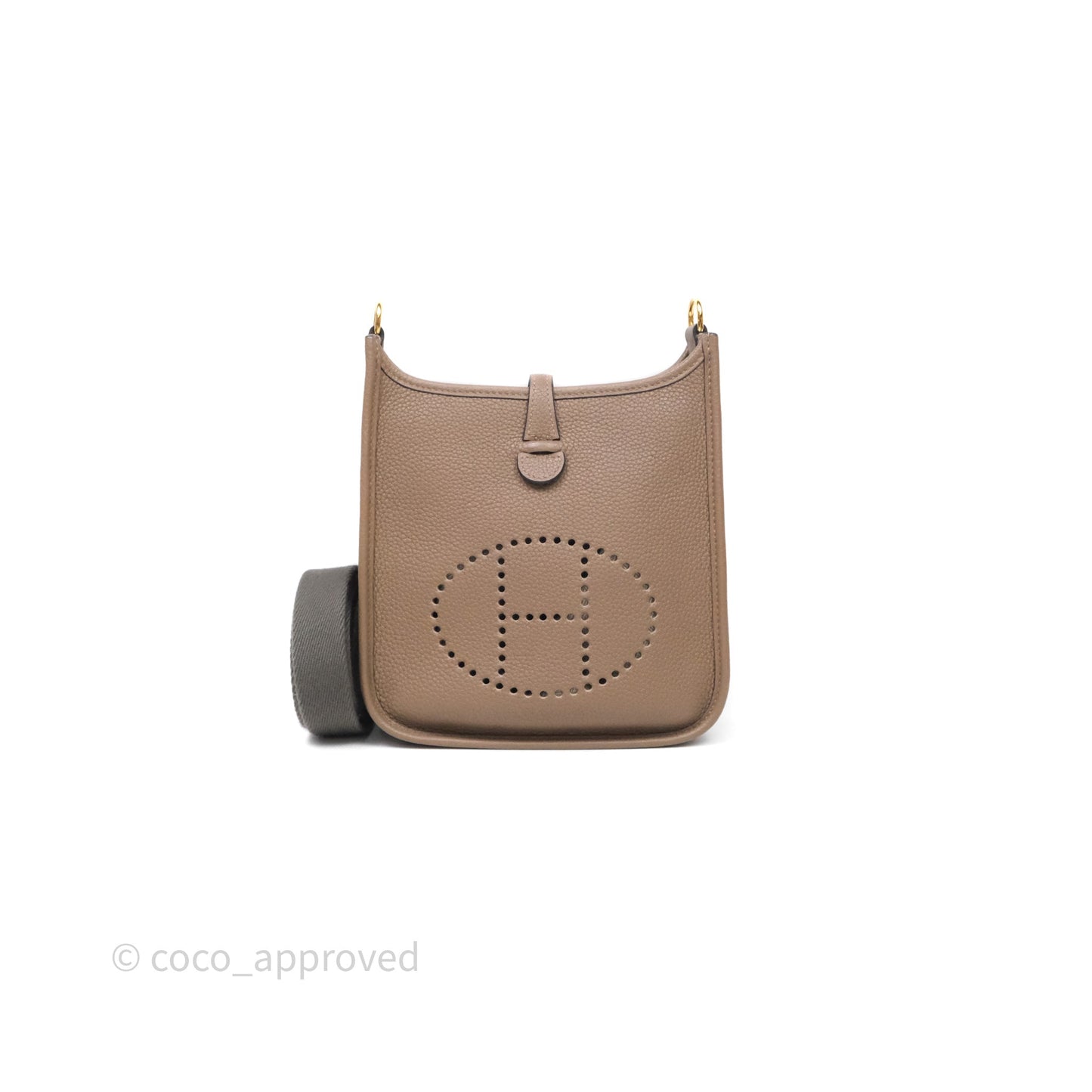 Hermès Mini Evelyne 16 Etoupe Clemence Gold Hardware