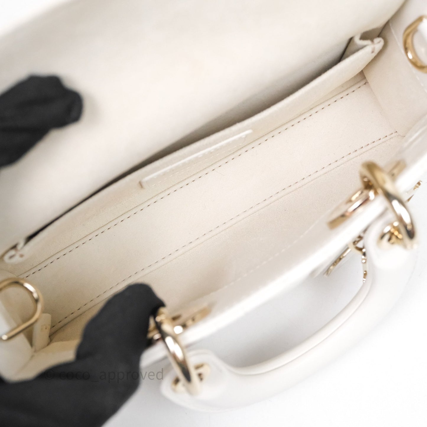 Christian Dior Mini Lady D-Joy White Light Gold Hardware