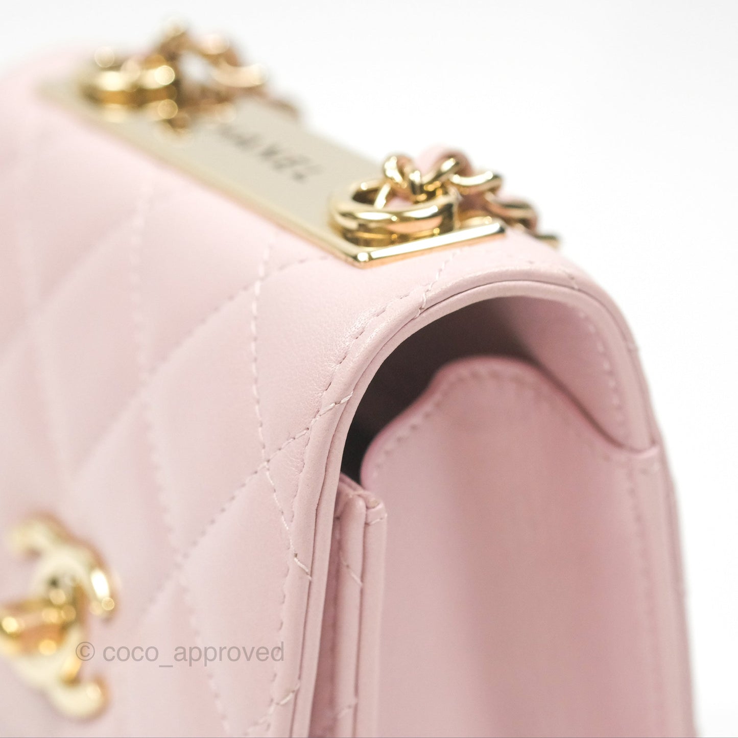 Chanel Mini Quilted Trendy CC Clutch With Chain Lilac Rose Clair Lambskin Gold Hardware