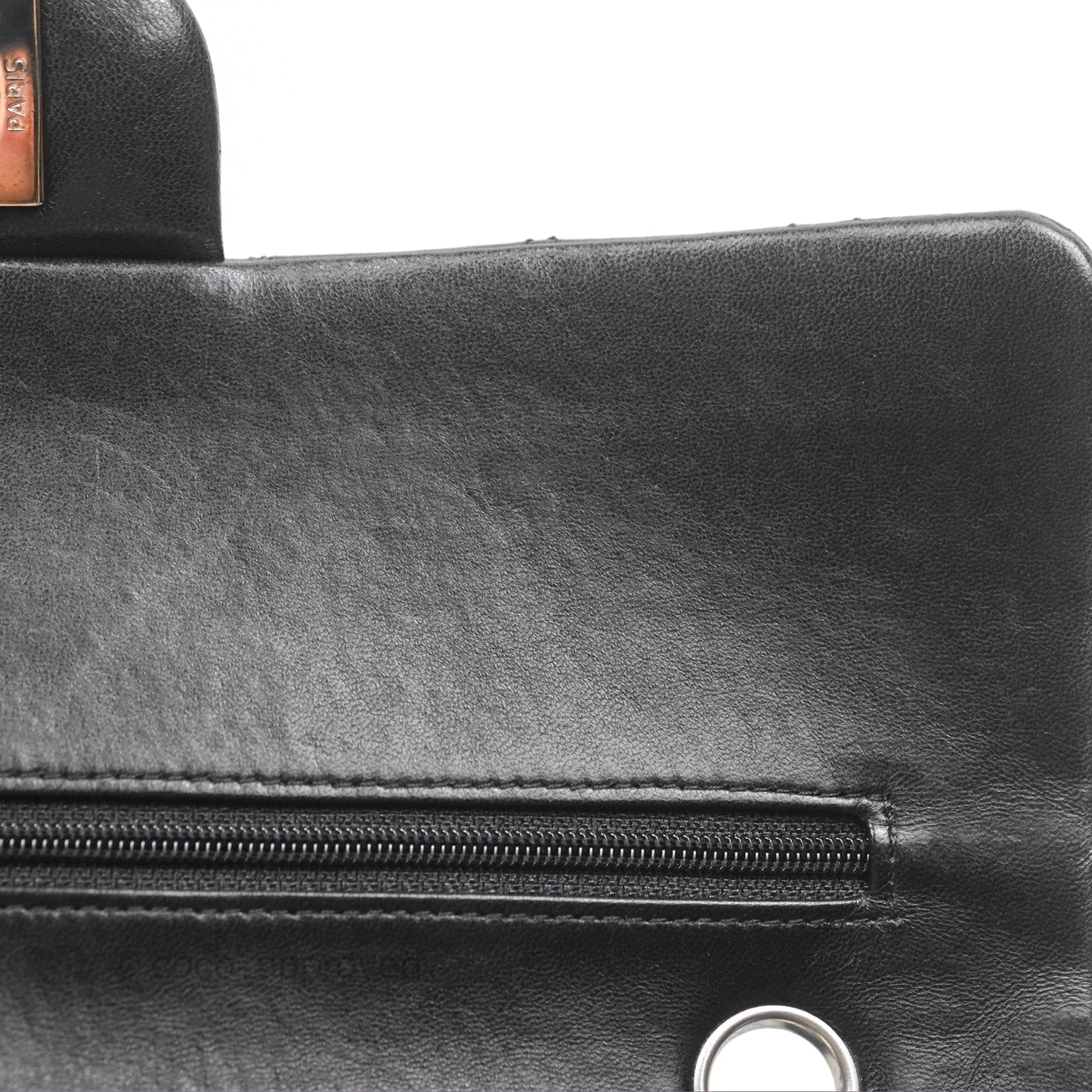 Chanel Classic M/L Medium Flap Quilted Black Lambskin Silver Hardware