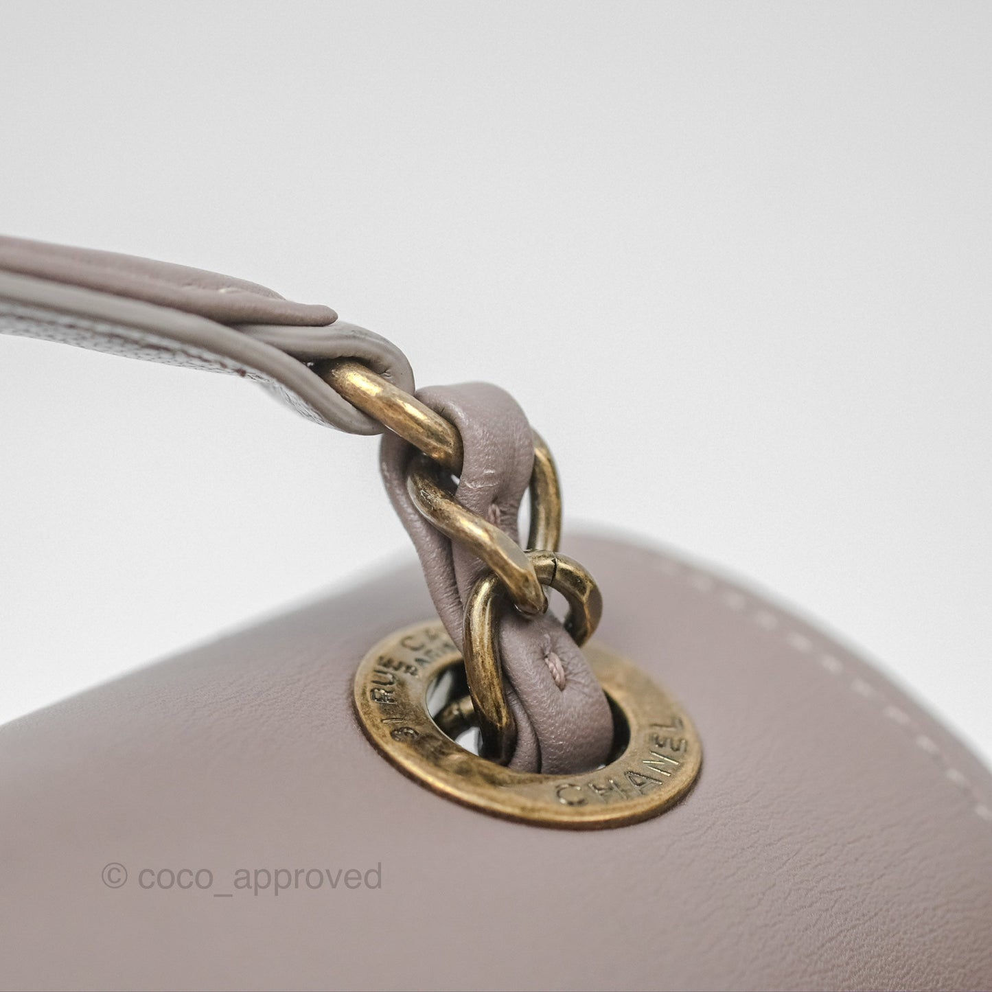 Chanel Coco Curve Flap Burnished Lilac Grey Calfskin Goatskin Antique Gold Hardware