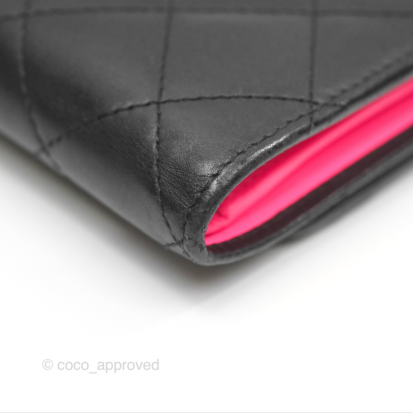 Chanel Quilted Cambon Yen Flap Wallet Black Calfskin Silver Hardware