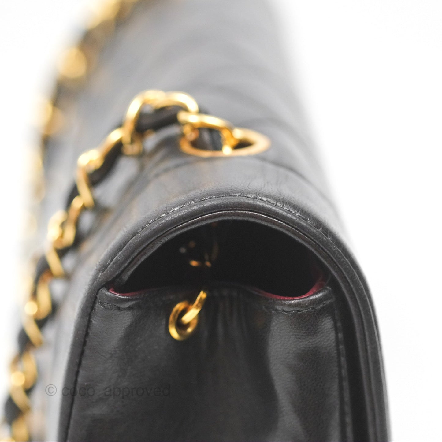 Chanel Vintage Medium Classic Diana Bag Quilted Black Lambskin 24K Gold Hardware