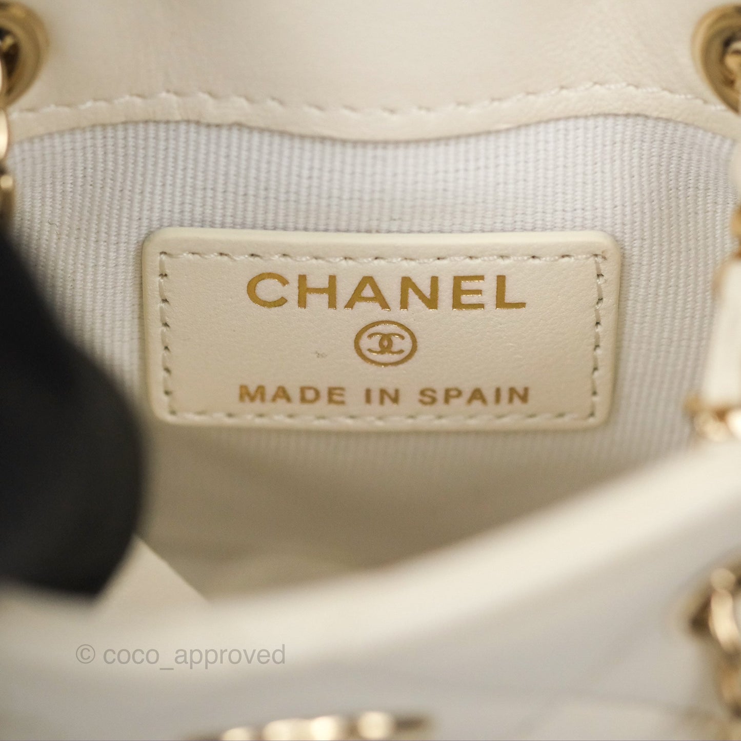 Chanel Mini Square Clutch with Chain Ivory Lambskin Gold Hardware 22C