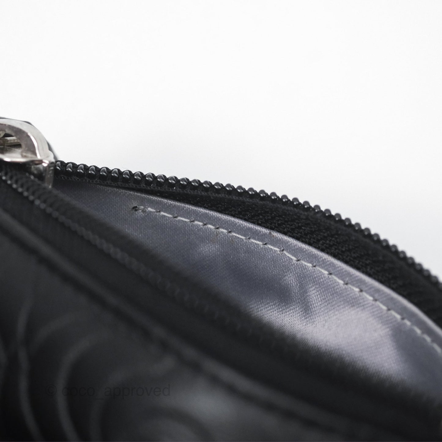 Chanel Key Holder Case Black Camellia Embossed Lambskin Silver Hardware