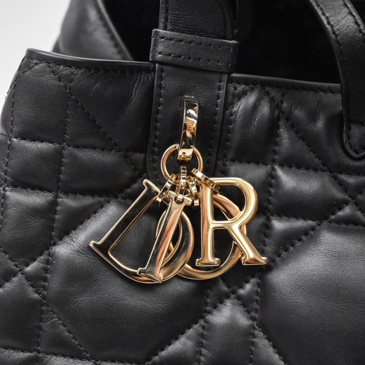 Christian Dior Medium Dior Toujours Bag Black Macrocannage Calfskin