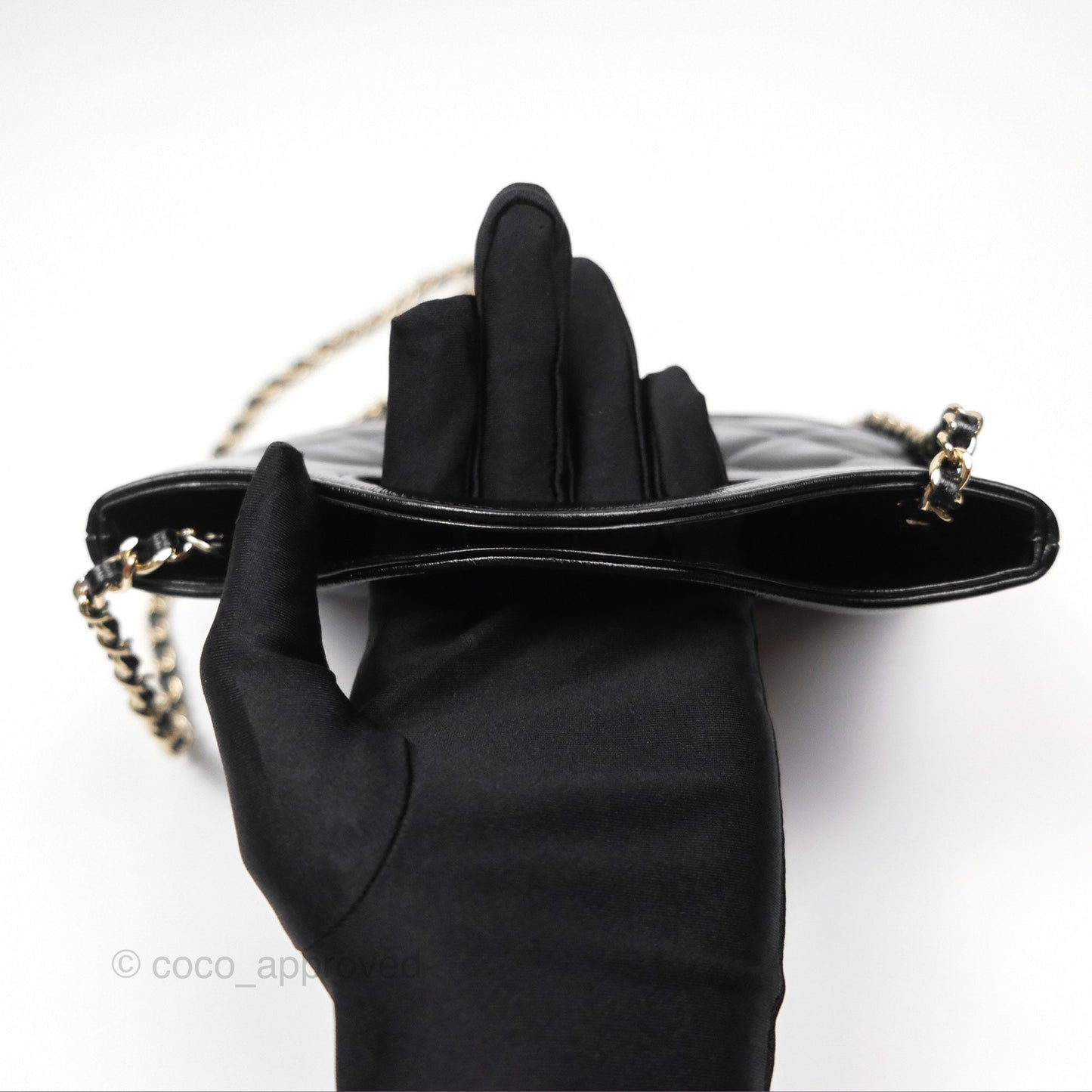 Chanel Nano 31 Black Shiny Lambskin Gold Hardware
