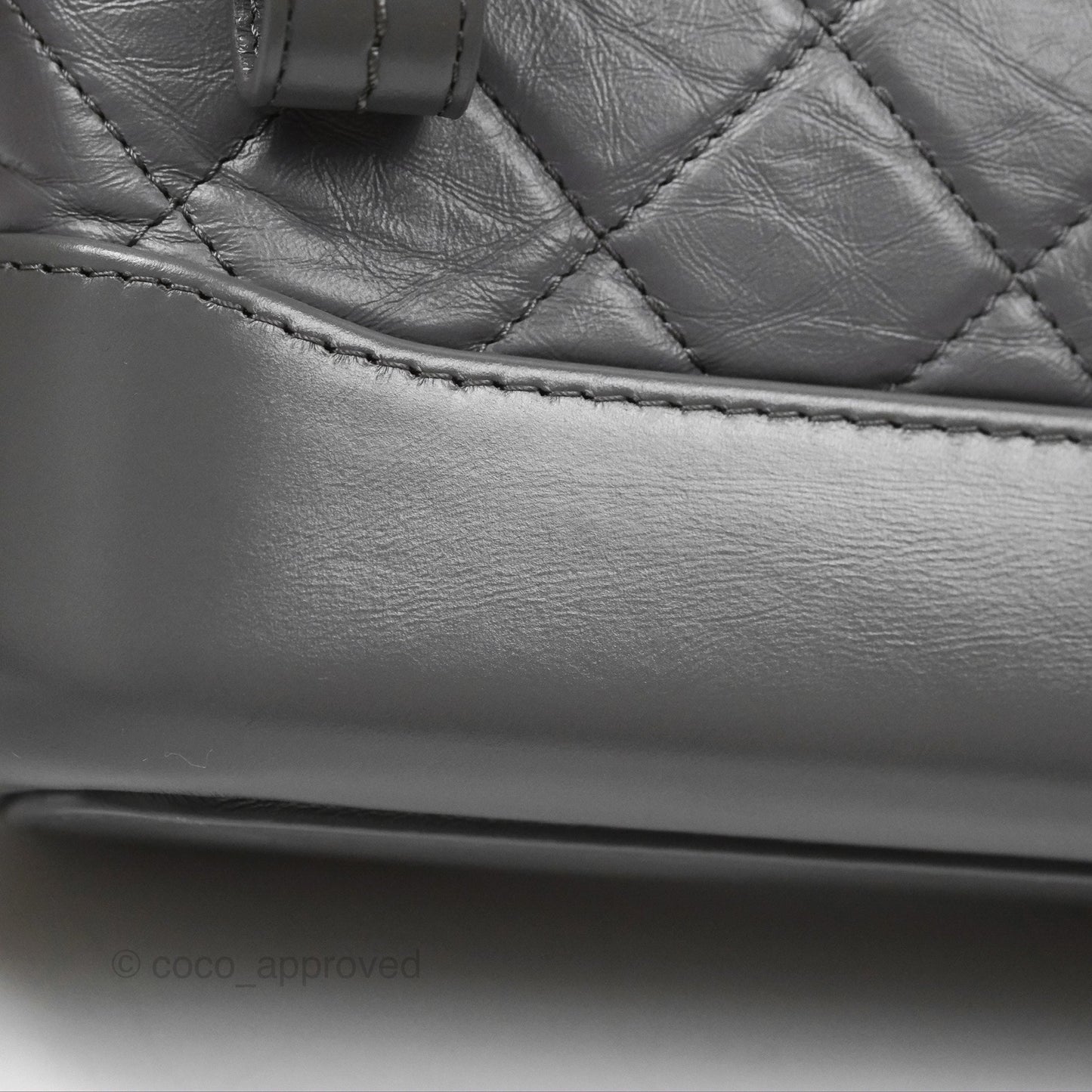 Chanel Small Gabrielle Hobo Quilted Dark Grey Aged Calfskin