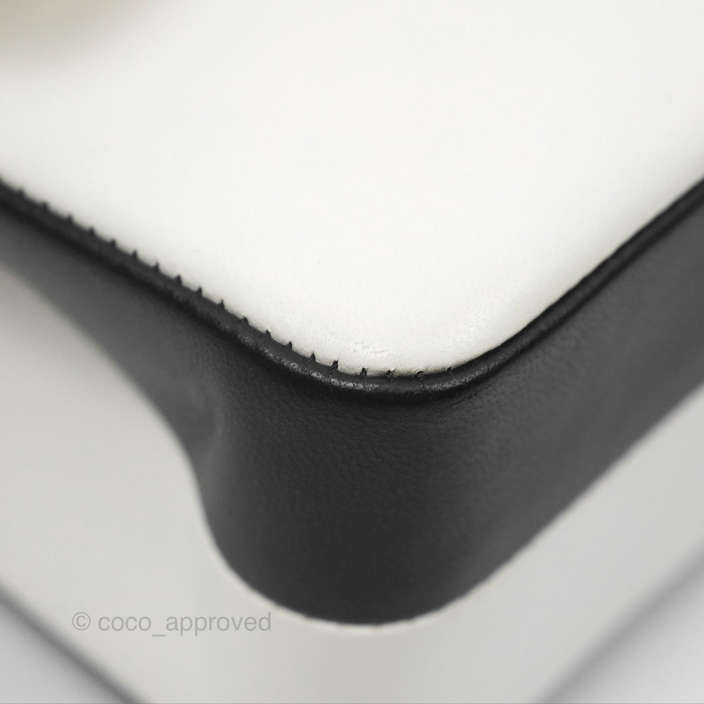 Chanel Medium Flap Black & White Lambskin Gold Hardware
