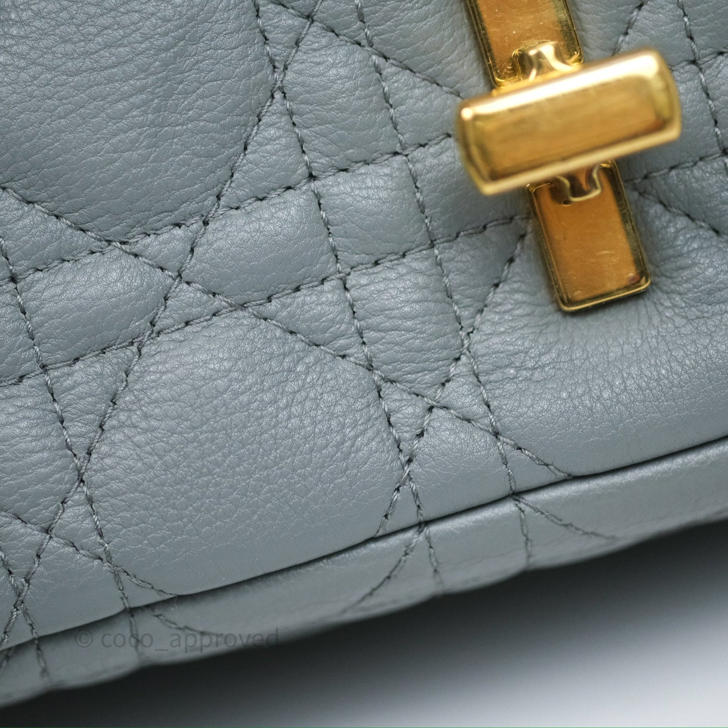 Dior Small Caro Bag Grey Supple Cannage Calfskin
