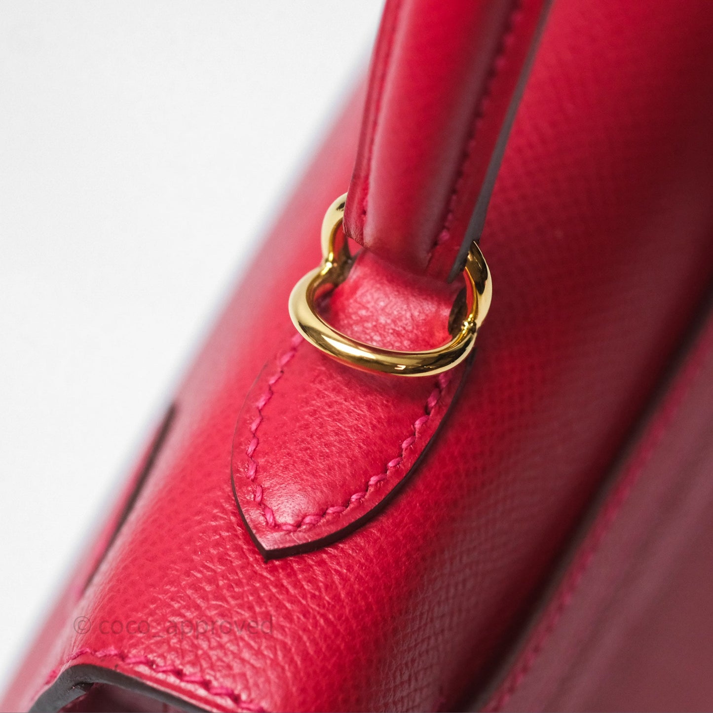 Hermès Sellier Kelly 25 Rouge Casaque Q5 Epsom Gold Hardware