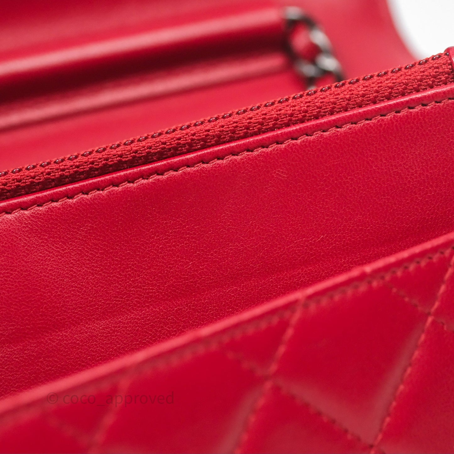 Chanel Boy Wallet on Chain WOC Red Lambskin Ruthenium Hardware