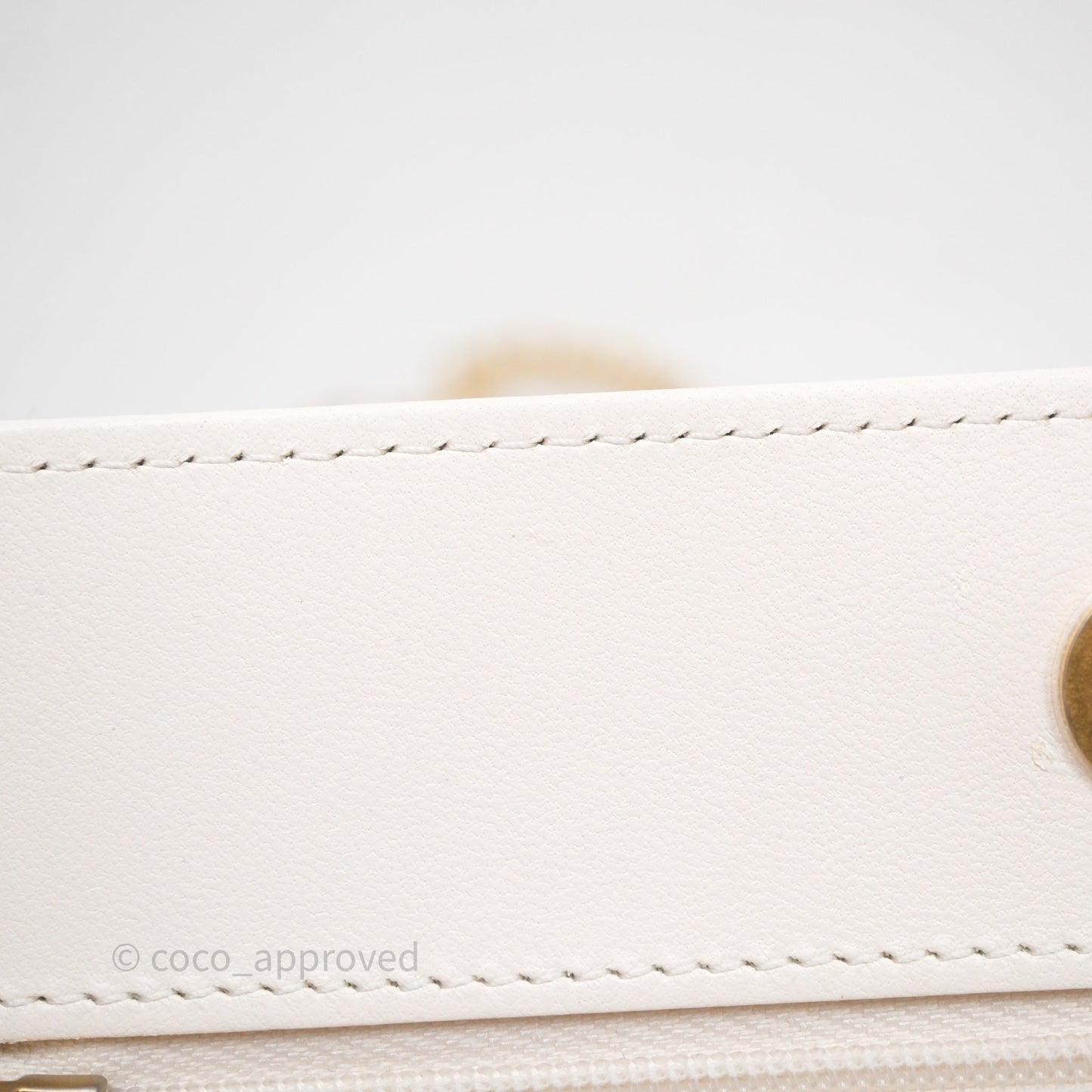 Chanel Coco Heart Chain WOC Ivory White Lambskin Aged Gold Hardware 22K
