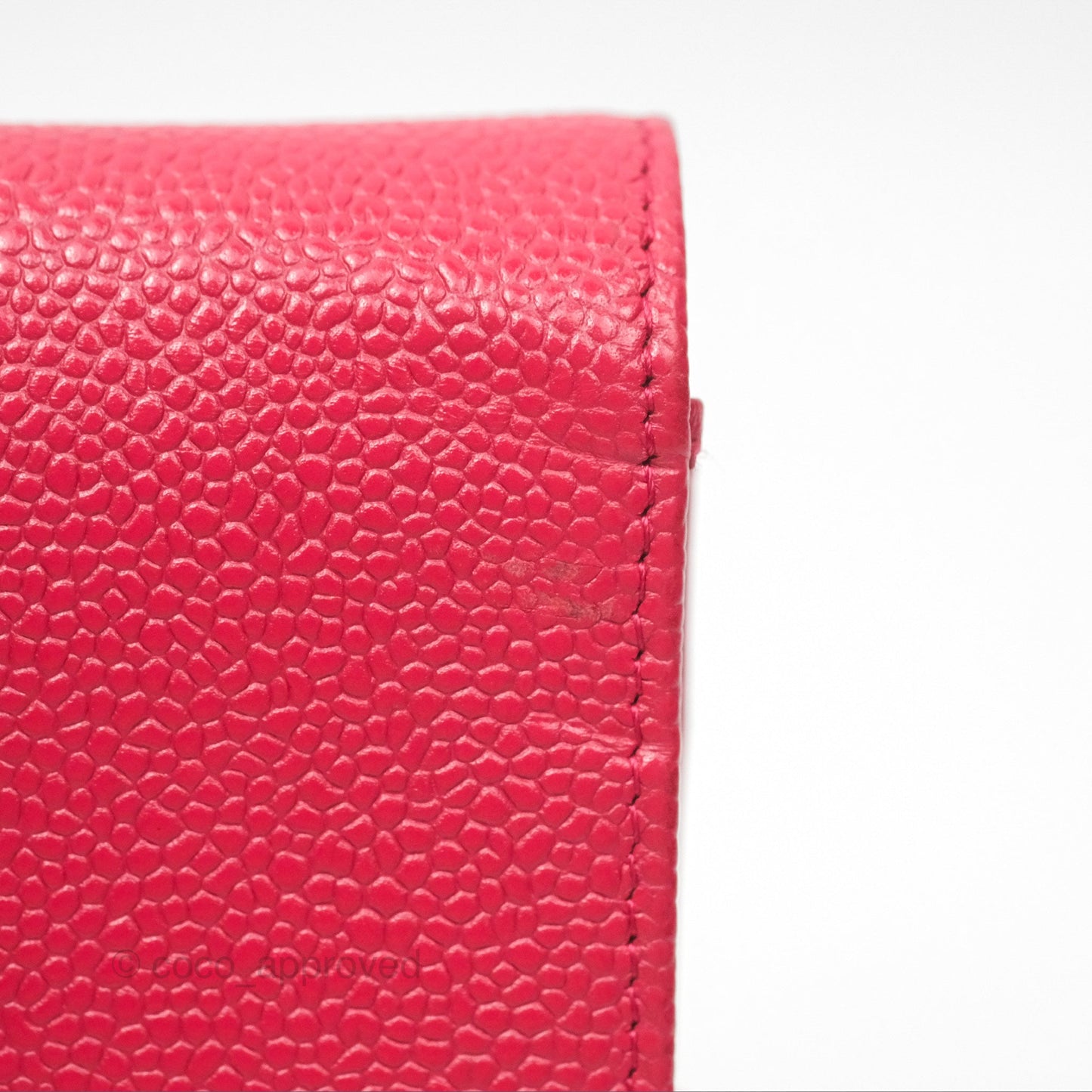Chanel CC Wallet On Chain WOC Dark Pink Caviar Silver Hardware