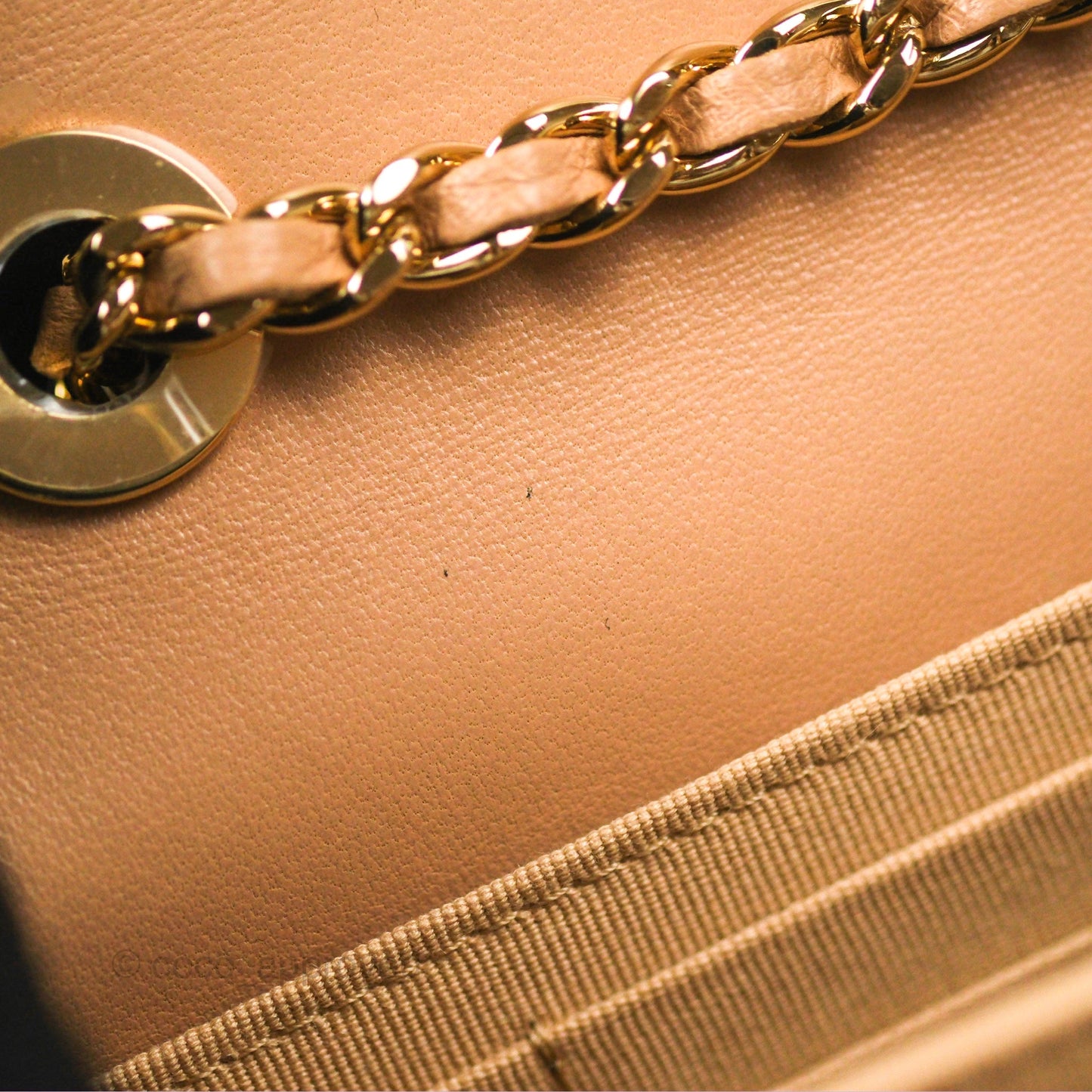 Chanel Mini Trendy WOC Beige Lambskin Gold Hardware 22B