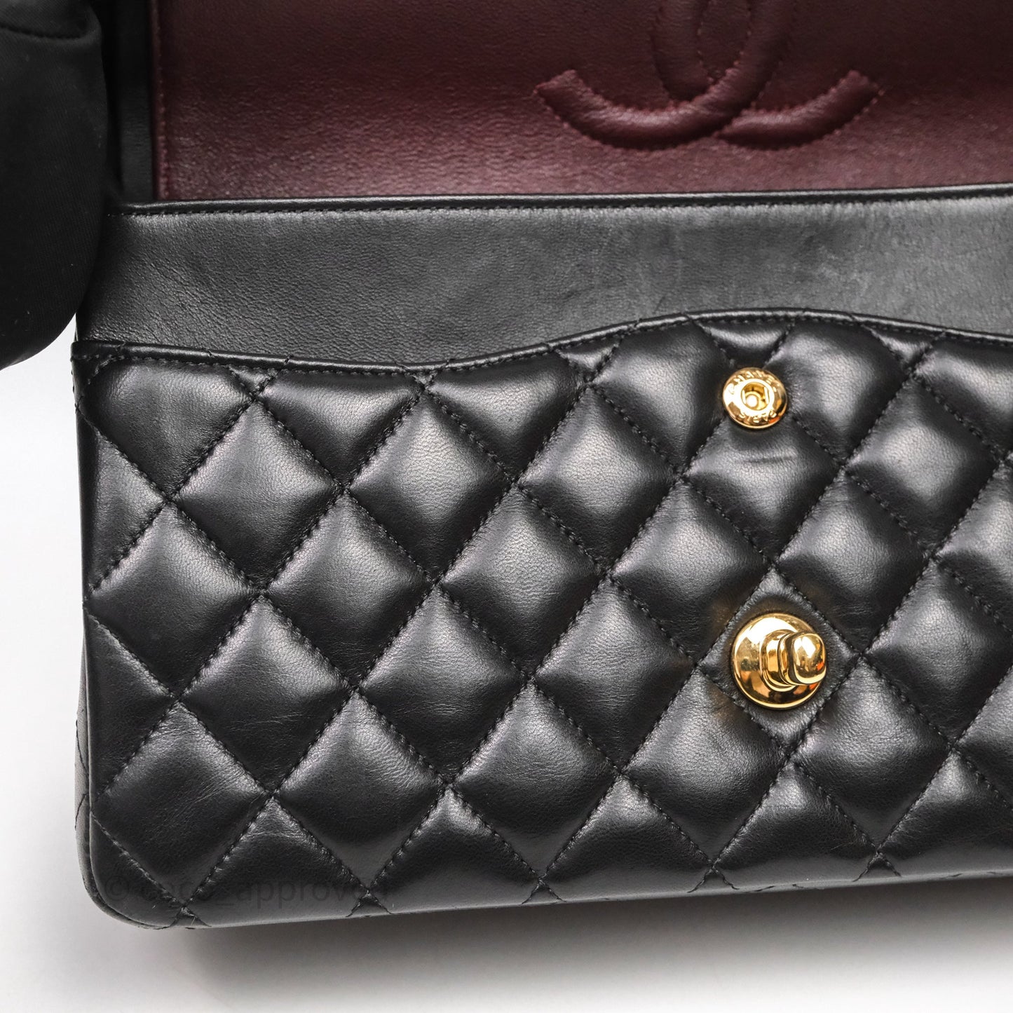 Chanel Classic M/L Medium Flap Quilted Black Lambskin Gold Hardware