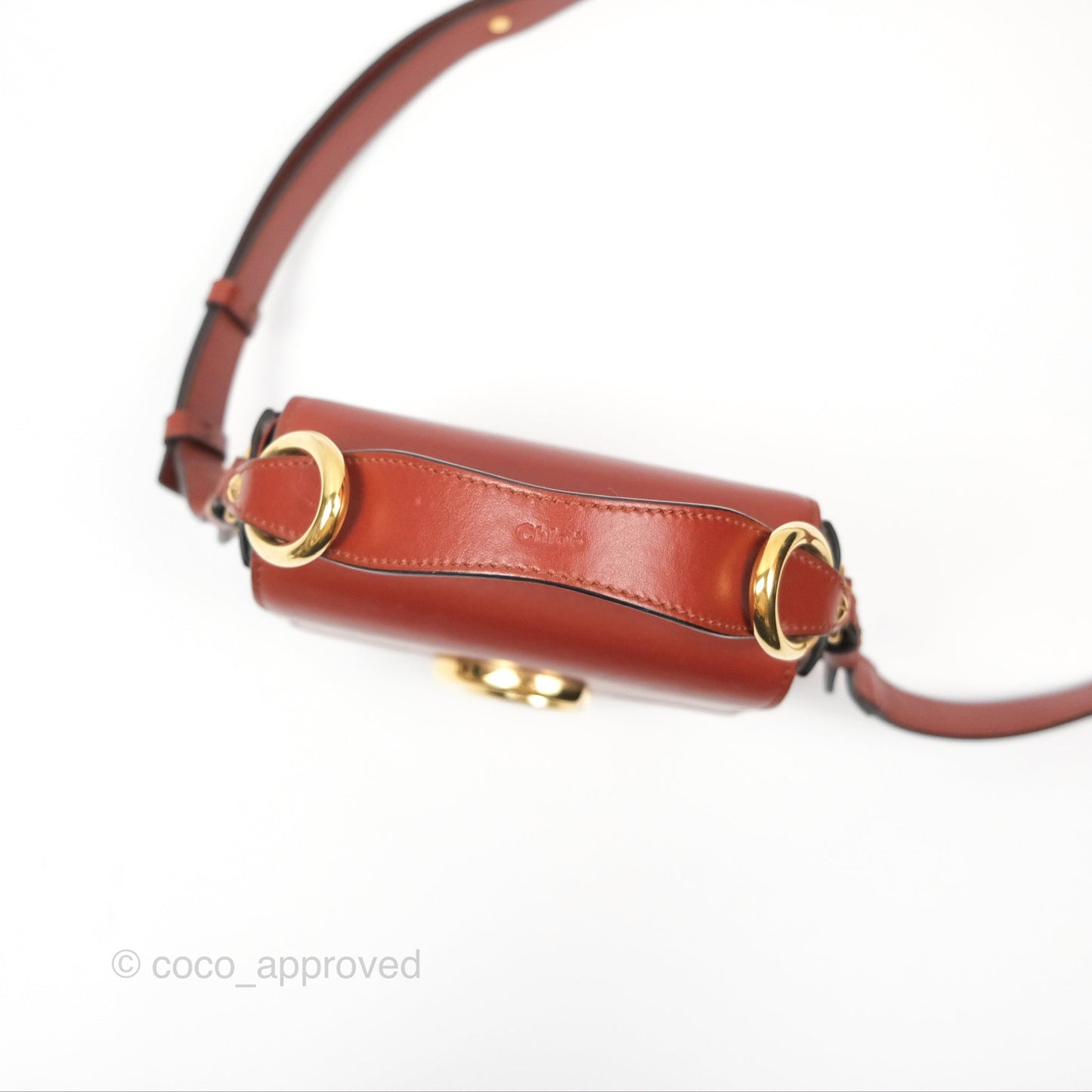 Chloé Mini C Bag Sepia Brown Shiny/Suede Calfskin