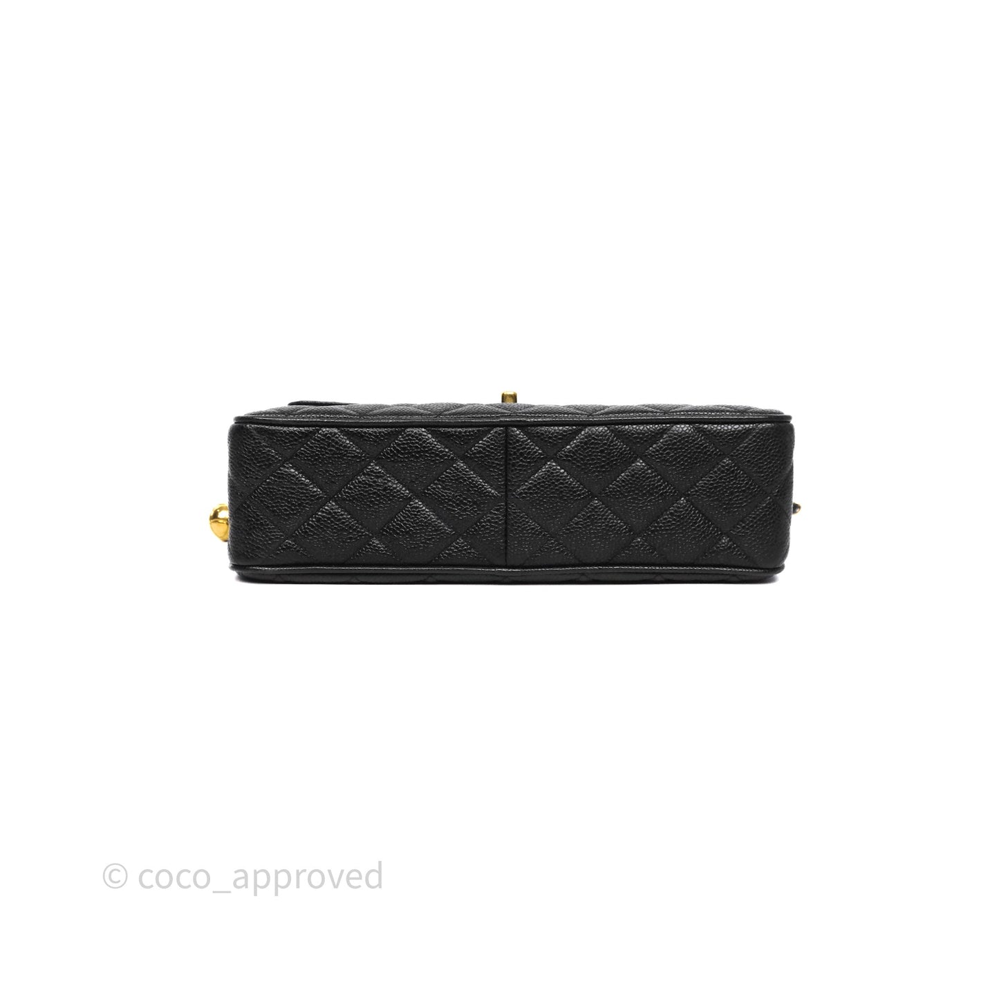 Chanel Vintage Camera Bag Coco Crush Black Caviar Gold Hardware