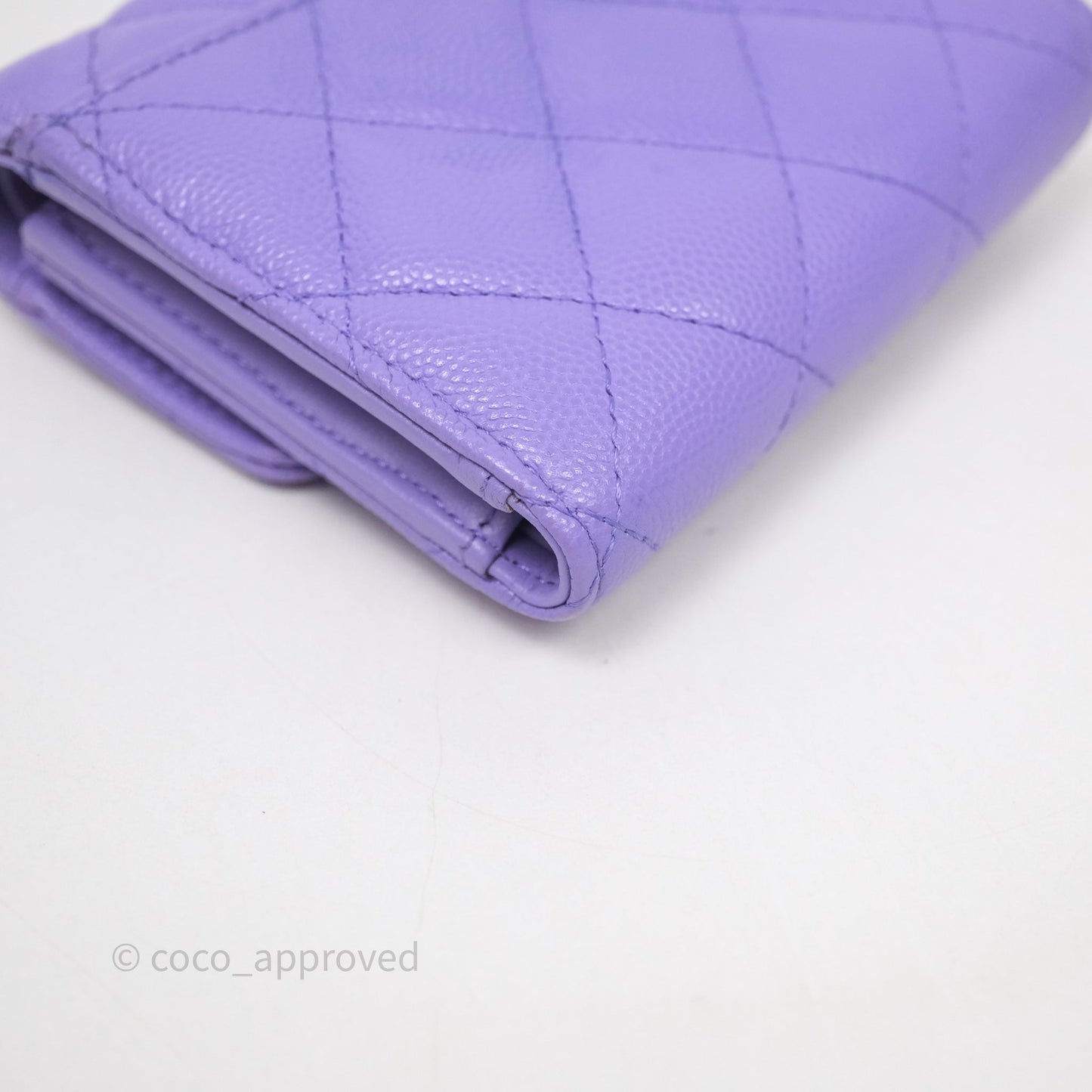 Chanel Classic Flap Wallet Purple Caviar Gold Hardware⁣ 20S