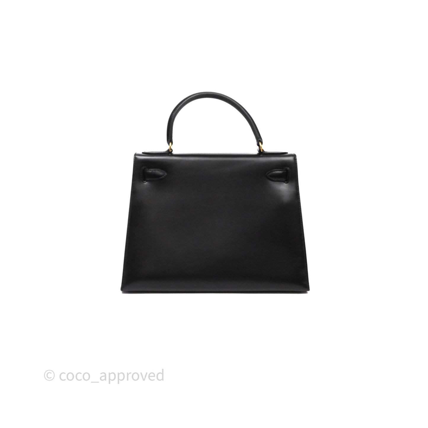Hermès Vintage Kelly 28 Sellier Black Noir 89 Box Leather Gold Hardware