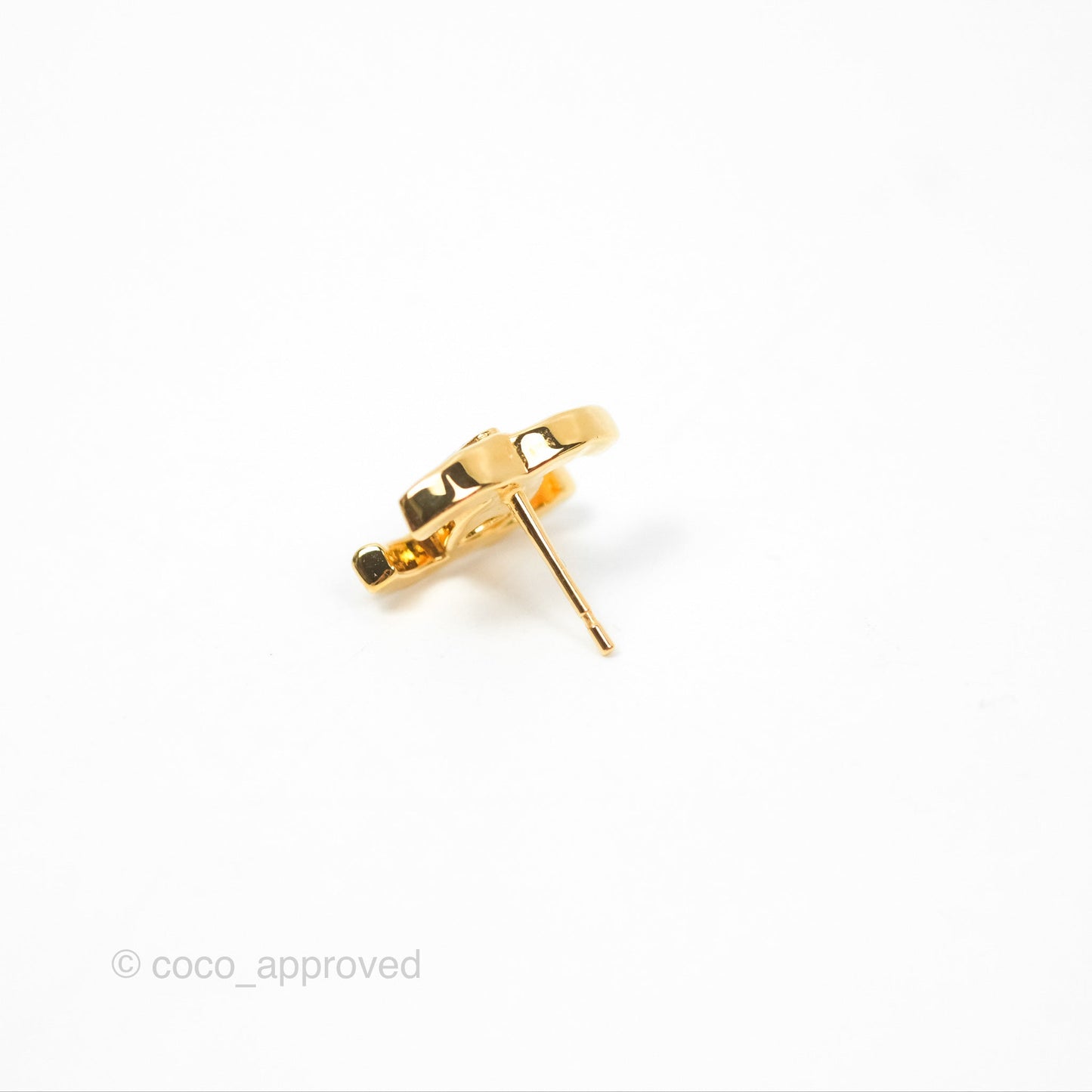 Chanel Crystal CC Earrings Gold Tone 23C